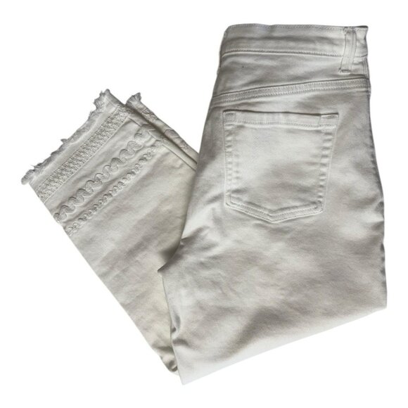 Gloria Vanderbilt Amanda Cropped Jeans~Size 6~White Embroidery Detail ~ L10 14 - Picture 4 of 11